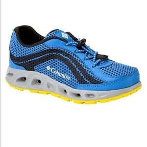 COLUMBIA Youth Drainmaker IV Boat Shoes blue yellow size 5